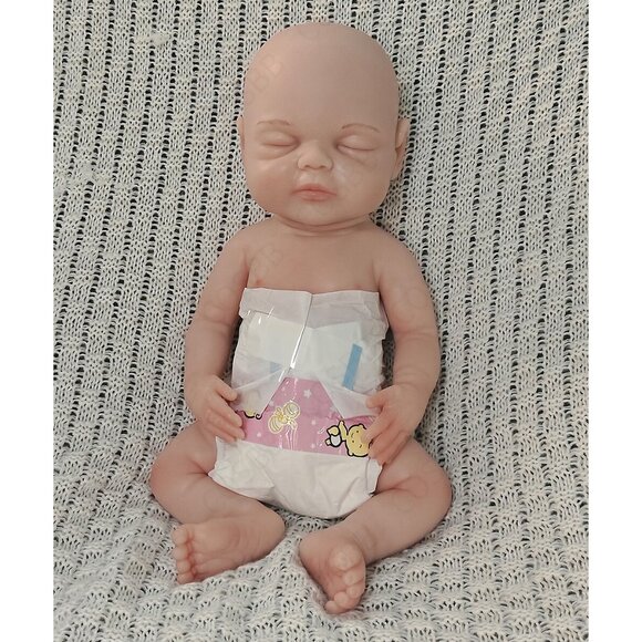 40cm Sleeping Baby 2kg Full Platinum Silicone Eyes Closed Reborn Baby Doll GIRL - Picture 14 of 16